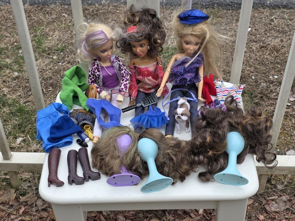 3 Spinmaster Liv Dolls With Dog, Clothes, Wigs, Accessories Lot